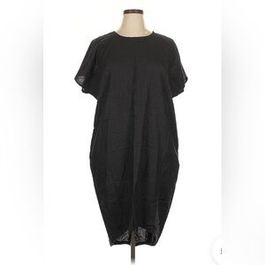 Universal Standard black linen asymmetrical dress sz 22/24 (their sz large)